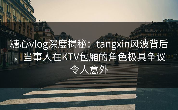 糖心vlog深度揭秘:tangxin风波背后,当事人在KTV包厢的角色极具争议令人意外